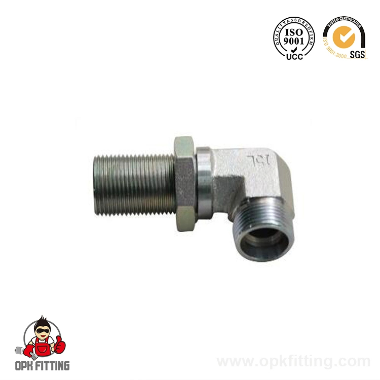 Factory Supply 90 Deg Elbow Bulkhead Hydraulic Pipe Fitting 6c9