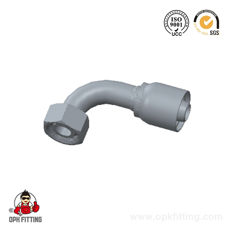 20491-RW 90° Metric Female 24° Cone O-Ring L.T.